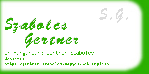 szabolcs gertner business card